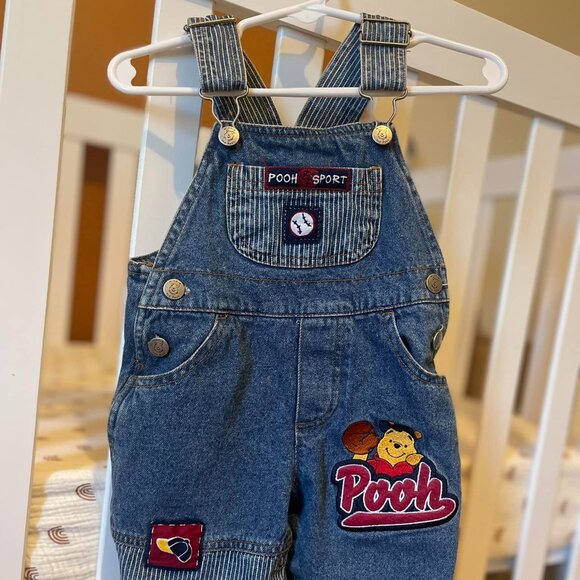 Vintage Pooh Overalls 6/9mos - Picture 1 of 6